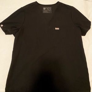 FIGS Catarina Black Scrub Top M